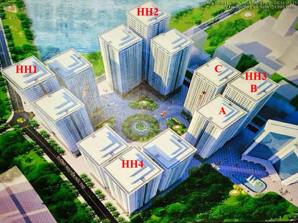 Phối cảnh dự án HH1, HH2, HH3,HH4 Linh Đàm
