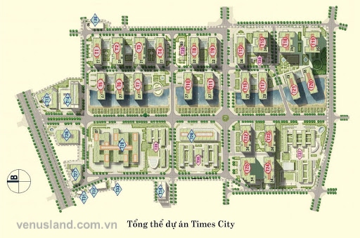 Mặt bằng tổng thể dự án Times City Minh Khai