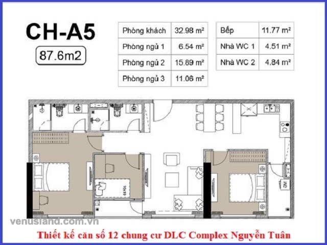 Thiết kế căn hộ 12 DLC Complex Nguyễn Tuân