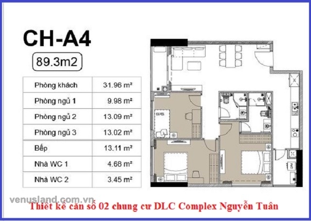 Thiết kế căn hộ 02  DLC Complex Nguyễn Tuân