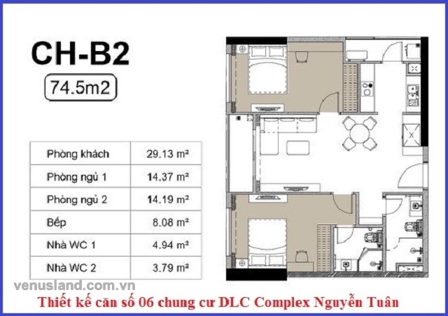 Thiết kế căn hộ 06 DLC Complex Nguyễn Tuân