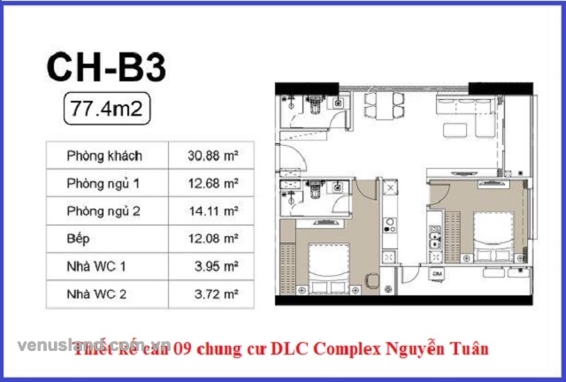 Thiết kế căn hộ 09 DLC Complex Nguyễn Tuân